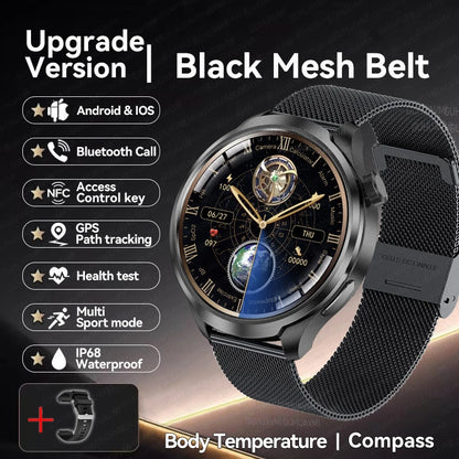 2024 New GPS Sports NFC Fashion Smartwatch Men's 1.85 "AMOLED Screen Heart Rate Blood Pressure Health Smart Watch For Huawei IOS