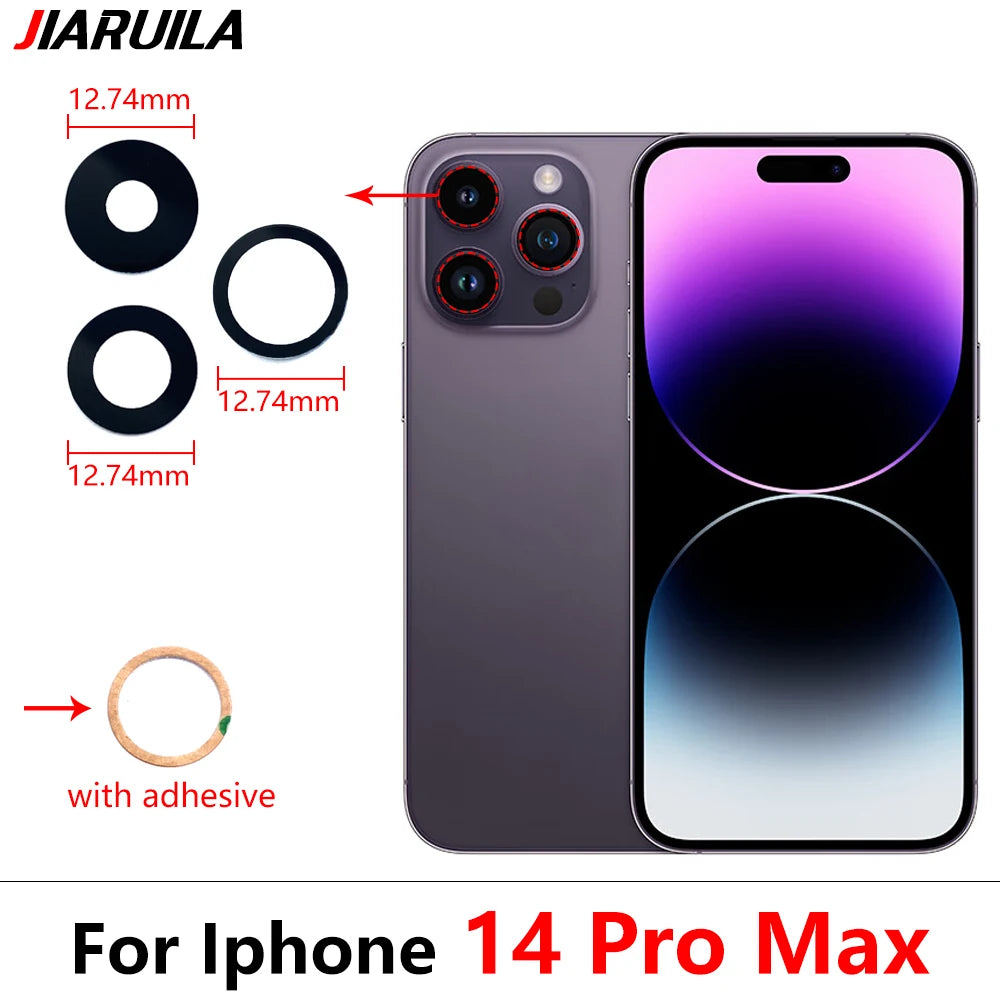 5Pcs/Lot，New Back Rear Camera Glass Lens Cover With Adhesive Replacement Repair For iPhone 11 12 13 14 Pro Max mini 15 Plus