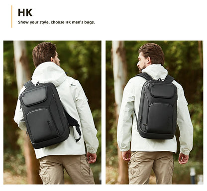 Heroic Knight Business Backpack Waterproof Man 17.3" Laptop Bag Multifunctional High Capacity Work Travel Backpack with USB Port