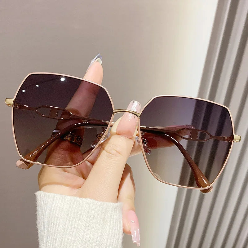 Optical Prescription Sunglasses Fashion Polarized Polygon Sunglasses Anti UV Anti-Glare Driving Large Size Luxury Spectacle