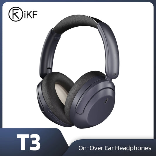 IKF-T3 Over Headphones Bluetooth 5.3 Wireless Wired Active Noise Cancelling Earphones 125H Playtime Hi-Res 38ms Low Latency