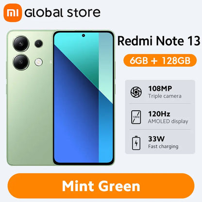 [Global Version] Xiaomi Redmi Note 13 Smartphone 128GB / 256GB 6.67" AMOLED display 108MP Camera Snapdragon 685 5000mAh