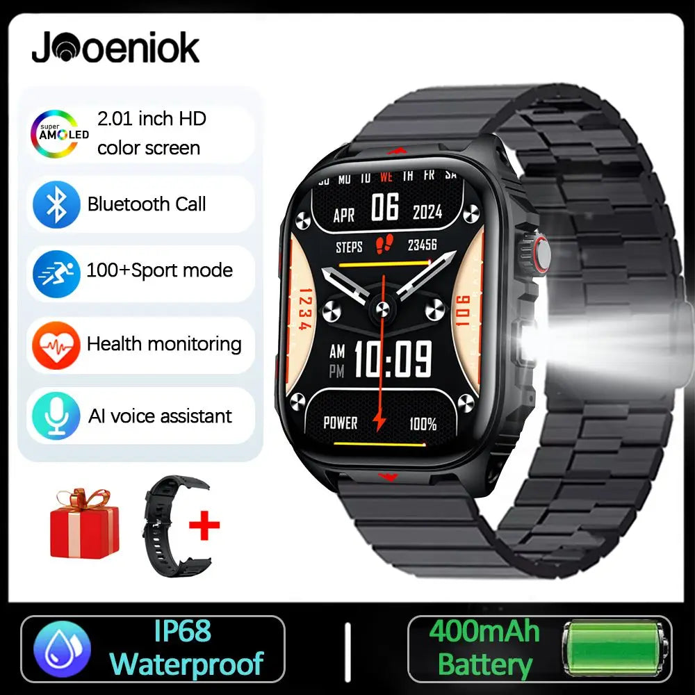 New Sports Smart Watch Men 2.01 Inch Full Touch Screen IP68 Waterproof Multiple Sports Modes Full Health Monitoring Smartwatches