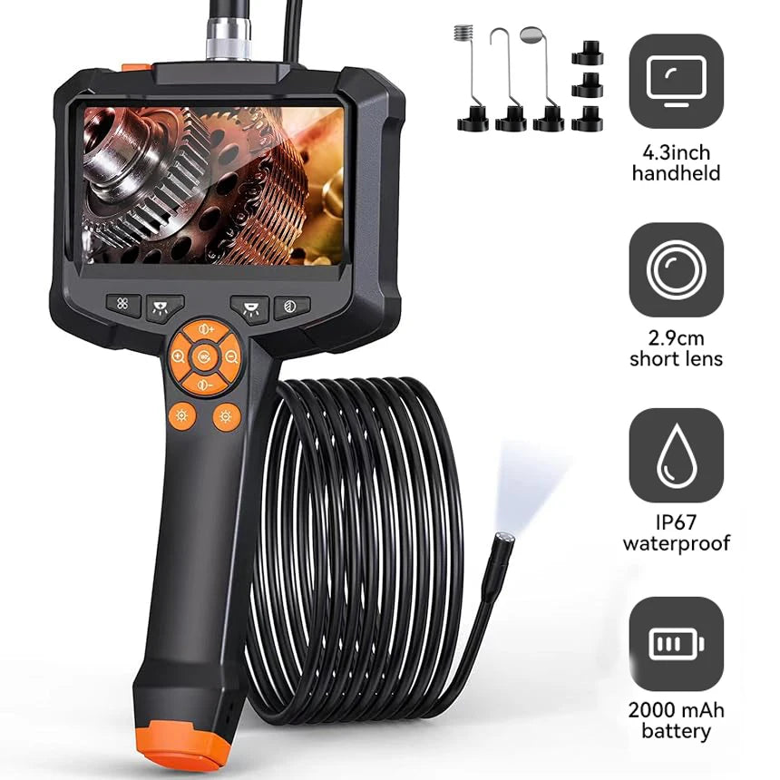 Industrial Endoscope Camera 4.3 "Single Dual Lens HD 1080P Car Inspection Borescope IP67 Waterproof Sewer Camera With LED