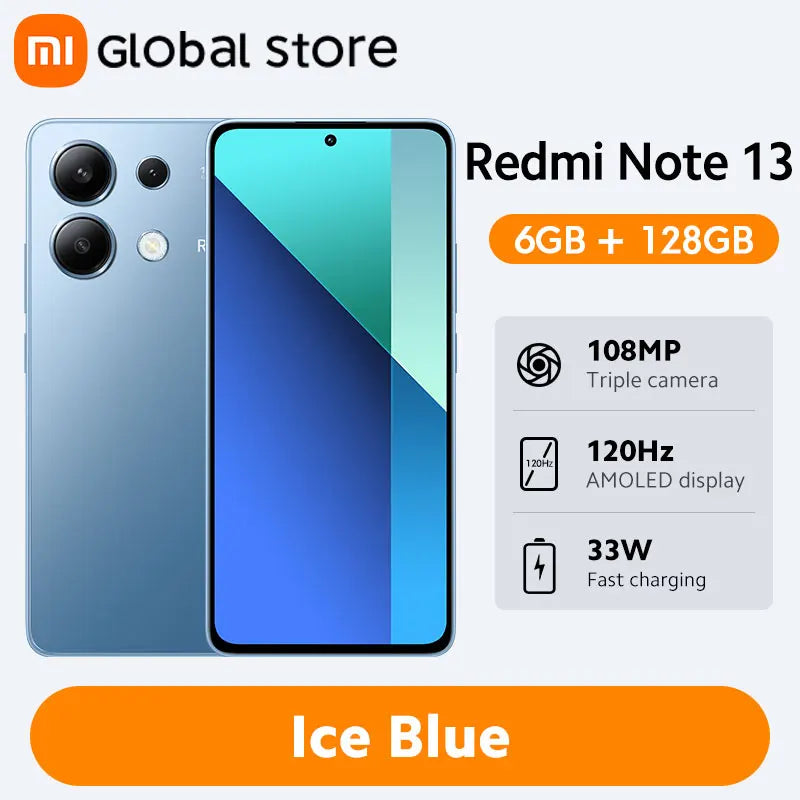 [Global Version] Xiaomi Redmi Note 13 Smartphone 128GB / 256GB 6.67" AMOLED display 108MP Camera Snapdragon 685 5000mAh