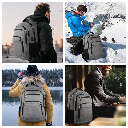 Men's 17.3"Large Capacity Oxford High-quality Fashion Business Laptop Backpack Waterproof Wear-resistant Leisure Travel Backpack