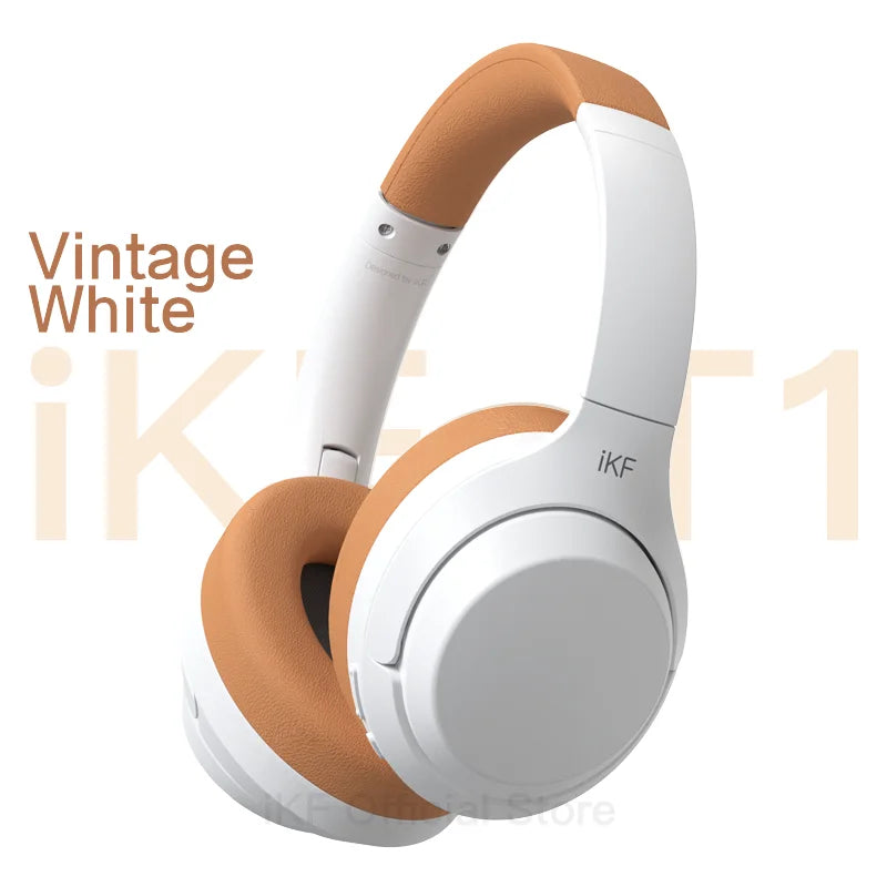 iKF T1 Wireless Bluetooth Headphones Call Noise Cancelling Wired Headset HiFi Sound with Game Mode  50 Hours Using Time