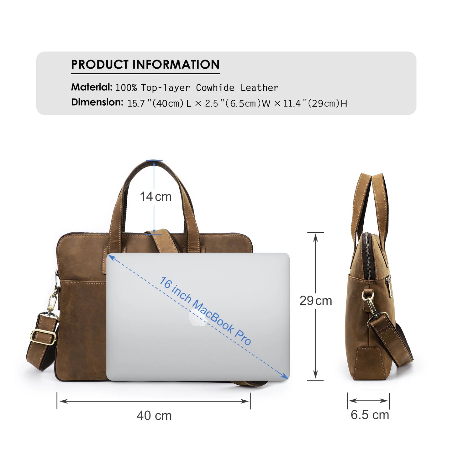 Retro Leather Laptop Bag With Strap For Macbook M4 M3 M2 M1 Air 13 Pro 14 15 16 Inch Case Handbag Men Shoulder Crossbody Bag