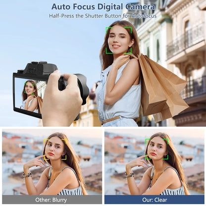 4K Cameras for Photography 64MP WiFi Auto Focus YouTube Vlogging Video DSLR Cameras 4" Inch Touch Screen Camcorder with Flash