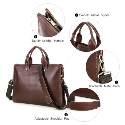 Crazy Horse Messenger Briefcase Luxury Bag Brand Messenger Men Leather Handbags Men's Casual Business сумка мужская портфель