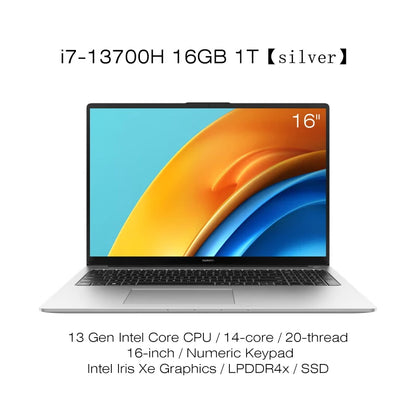 2023 HUAWEI MateBook D16 Laptop i9-13900H/ i7-13700H/i5-13500H 16GB 1TB Notebook 13th Intel CPU 16-inch With Numeric Keypad SSD