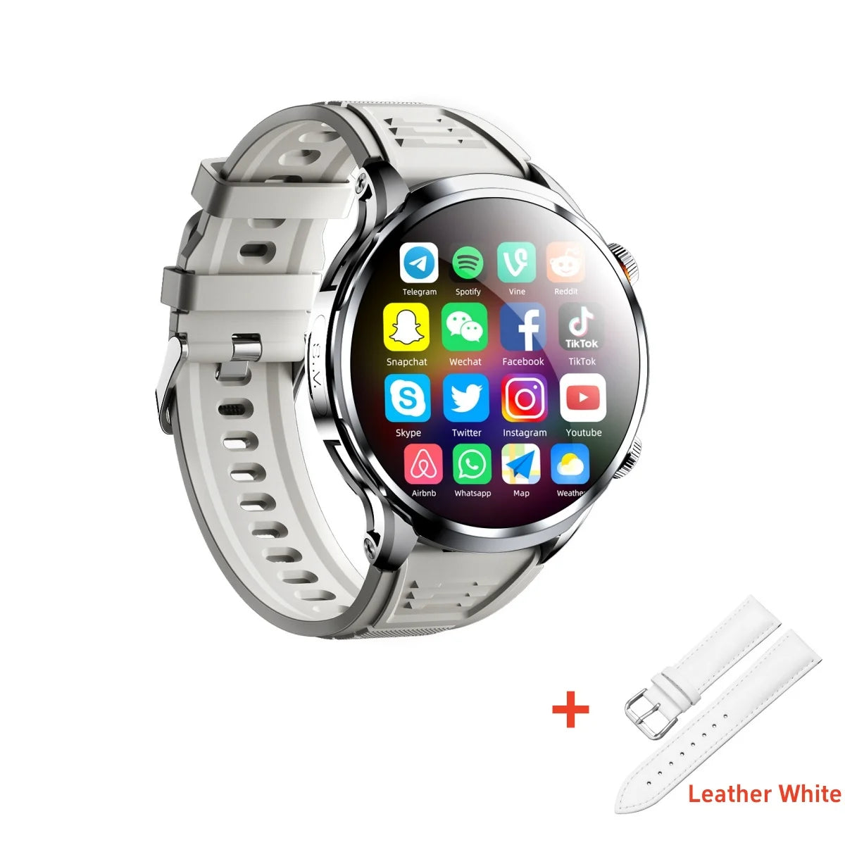 H18 Smart Watch With 1.95 inch IPS 1100mah Battery 128GB ROM 500W Camera GPS WIFI Heart Rate APP Download Smartwatch Android 9.0