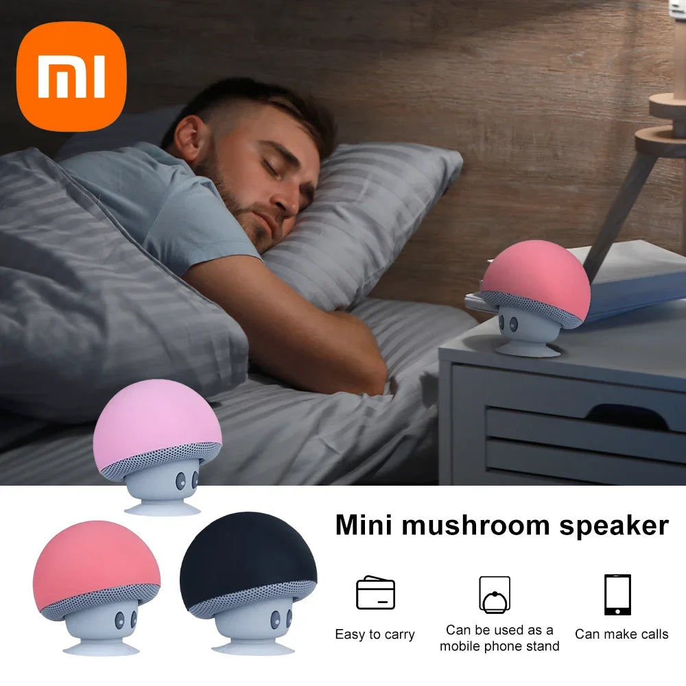 Xiaomi Mini Mushroom Bluetooth Speaker Wireless Suction Cup Portable Smart Speaker Waterproof Bathroom Speaker Phone Holder