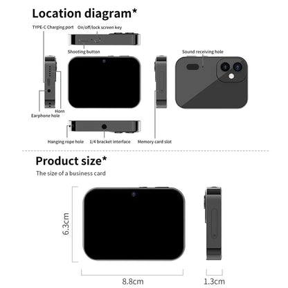 4K CCD Digital Camera 64MP Digital Video Camera w/ 3 Lens 3" Touch Panel 16X Digital Zoom Built-in Flash IR Night Vision Battery