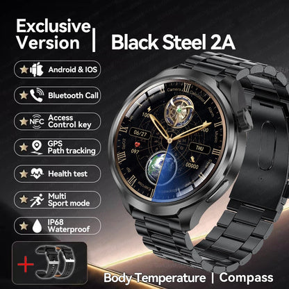 2024 New GPS Sports NFC Fashion Smartwatch Men's 1.85 "AMOLED Screen Heart Rate Blood Pressure Health Smart Watch For Huawei IOS