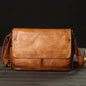 Business casual leather men's bag horizontal section cowhide vintage shoulder messenger bag men laptop bags postal briefcases