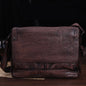 Business casual leather men's bag horizontal section cowhide vintage shoulder messenger bag men laptop bags postal briefcases