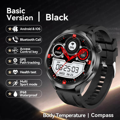 2024 New GPS Sports NFC Fashion Smartwatch Men's 1.85 "AMOLED Screen Heart Rate Blood Pressure Health Smart Watch For Huawei IOS