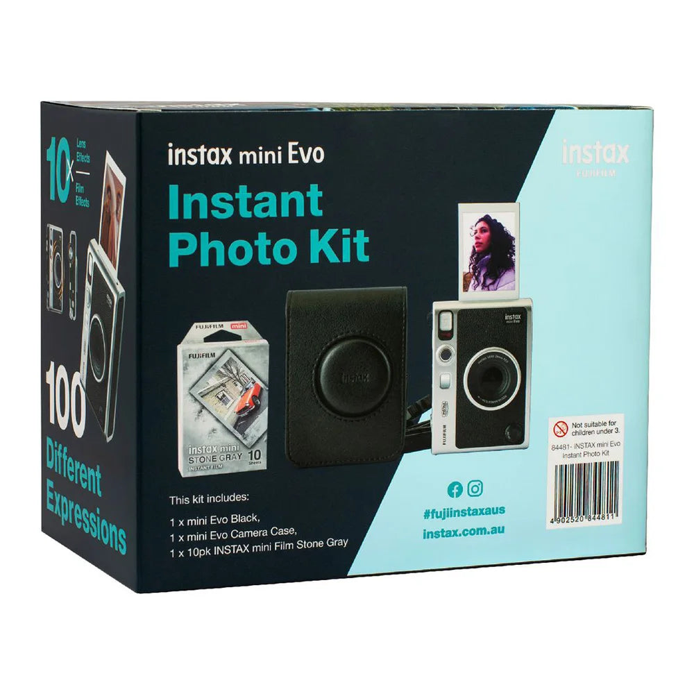 Fujifilm Instax Mini EVO Instant Photo Kit 2-in-1 Instant Photo Camera and Printer with 2.7 inch LCD Screen 10 Lens and 10 Film