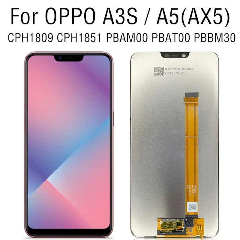 6.2 " For OPPO A3s, A5, AX5, LCD Touch Screen Digitizer Replacement  Display CPH1809, CPH1851, PBAM00, PBAT00, PBBM30