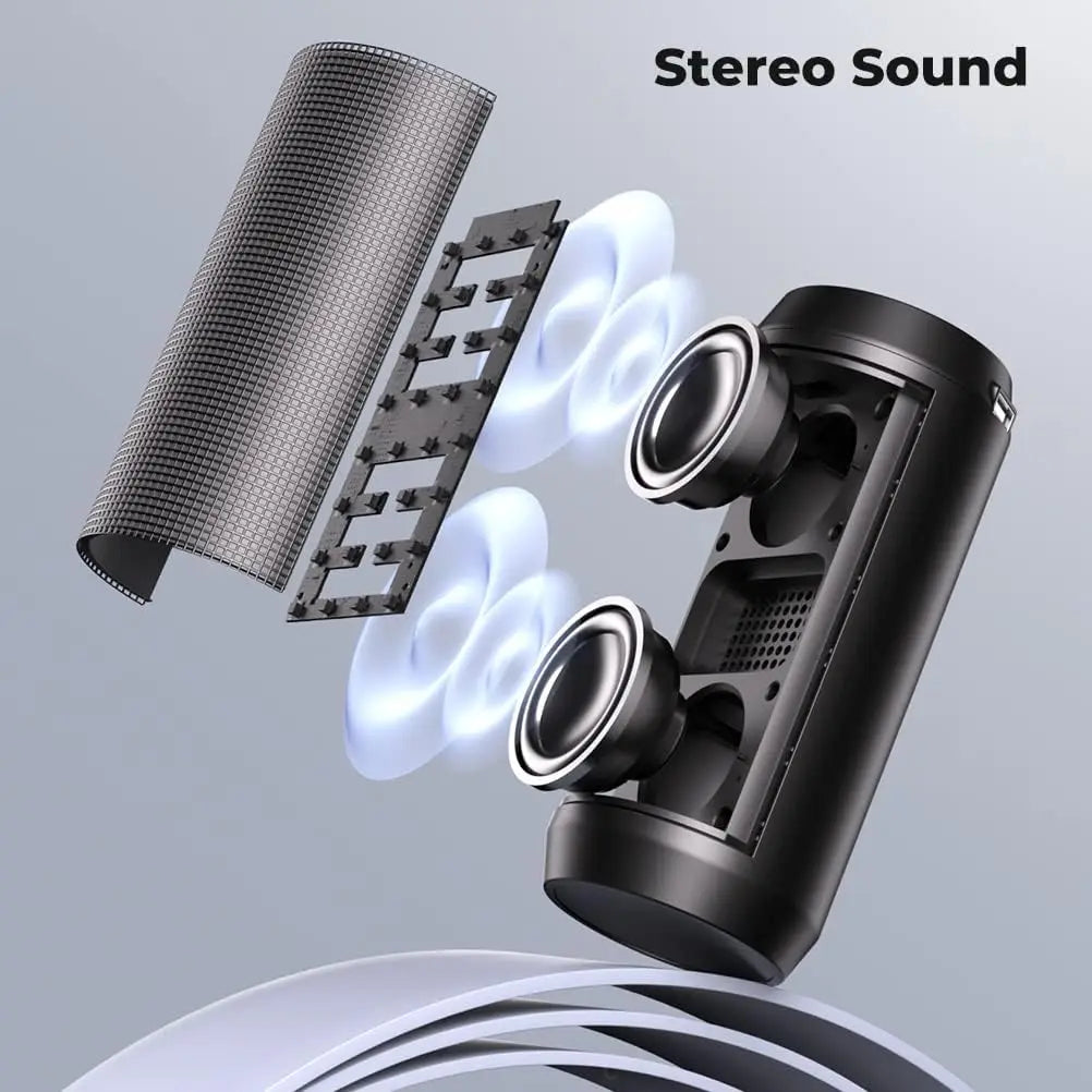 Bluetooth Speaker Wireless - Portable Speakers Wireless Bluetooth With LED Light Louder Volume Bass Music Stereo, TF Card, USB,