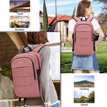 Fashionable Multi Pocket Neutral Backpack, Waterproof, Anti-theft, 14 Inch Computer Backpack, USB And Headphone Reserved Ports