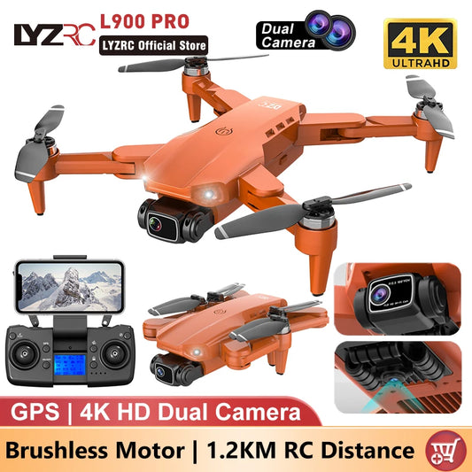 LYZRC L900 PRO GPS Drone 4K Professional HD Dual Camera 5G WIFI Brushless Motor FPV Quadcopter Foldable Aerial Photography Drone