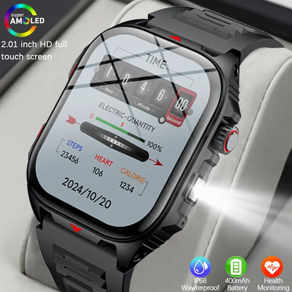 New Sports Smart Watch Men 2.01 Inch Full Touch Screen IP68 Waterproof Multiple Sports Modes Full Health Monitoring Smartwatches