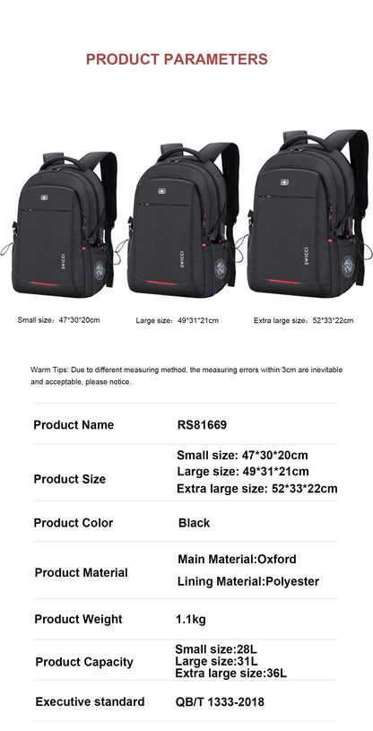 ravel 16 17.3 inch Laptop swiss Backpack USB Charging Anti-Theft Business Luggage Daypack for Men Women College School Bag