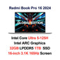 XIAOMI Redmi Book Pro 16 2024 Laptop Intel Ultra5 125H 7 155H RAM 32GB SSD 1TB 16"Inch 3.1K 165Hz Notebook Ultrabook Computer PC