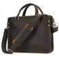 Mew Leather Briefcase 14inch Computer Cowhide Handbag Shoulder Messenger Commuting Genuine Leather Men Briefcases Commuting Bag