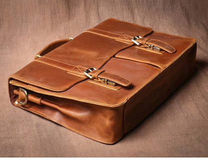 GURO Top Original Cowhide Briefcase Men Luxury Design Real Leather Handbag