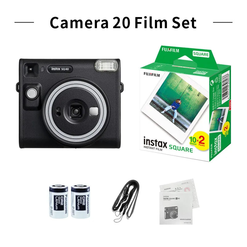 Original Fujifilm Instax SQUARE SQ40 Camera Selectable Instax Square White Edge Film 20/40 Sheets Instax Square Films Camera