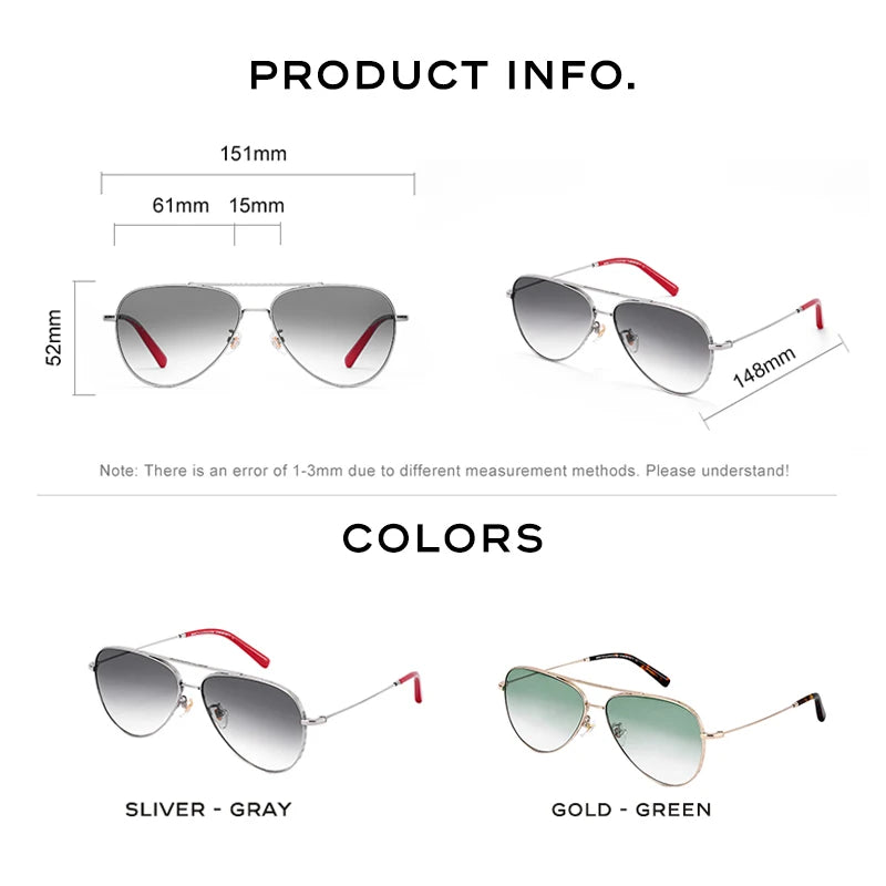 CAPONI Gradient Gray Men's Sunglasses Outdoor Fashion Travel Alloy Original Brand Sun Glasses For Male UV400 Protection CP7538