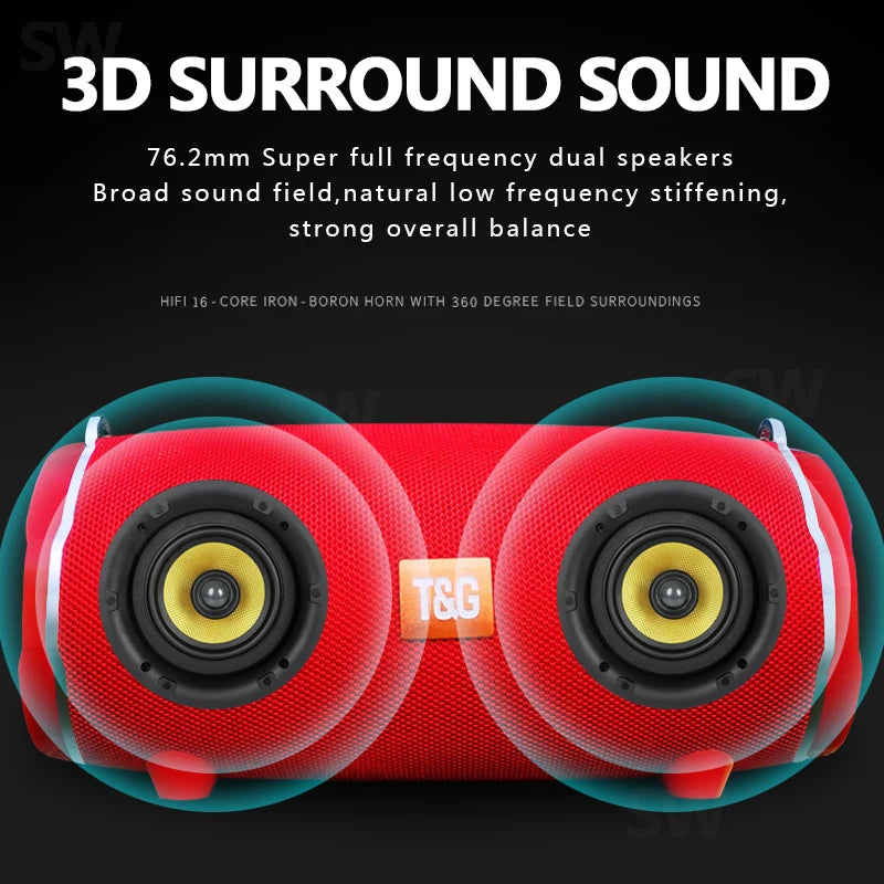 TG187 High Power 50W Portable Bluetooth Speakers Powerful Sound box Wireless Subwoofer Bass Mp3 Player FM radio 4400mAh Battery