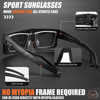 WEST BIKING Fit Over Myopia Glasses Cover Sunglasse Polarized UV400 Goggles Outdoor Driving Anti-Glare Photochromic Sun Glasses