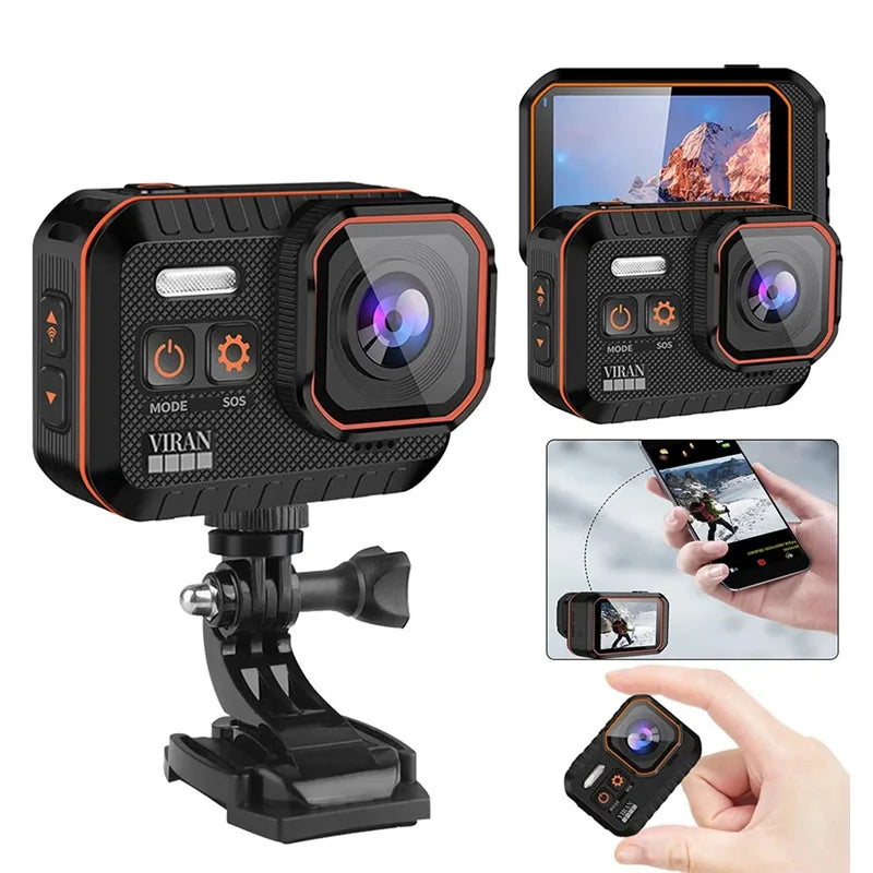 4K Mini Camera Waterproof Sport Camera 60FPS With Remote Control Screen drive recorder Sports Camera Helmet Action Cam