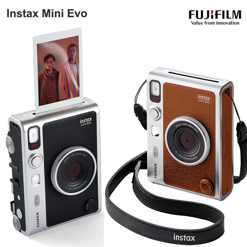 Original Fujifilm Instax Mini Evo Instant Camera Smartphone Photos Printer + (Optional Instax Mini White Film 20 sheets)