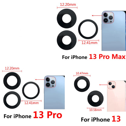 5Pcs/Lot，New Back Rear Camera Glass Lens Cover With Adhesive Replacement Repair For iPhone 11 12 13 14 Pro Max mini 15 Plus